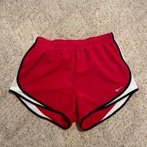 Nike red dri fit shorts